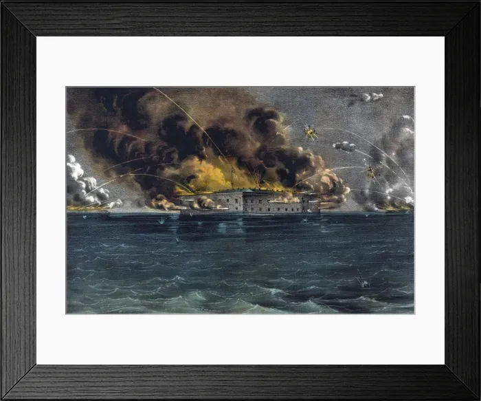 Framed Print : Bombardment of Fort Sumter, Charleston Harbor: 12th & 13th o Framed Print : Bombardment of Fort Sumter, Charleston Harbor: 12th & 13th o