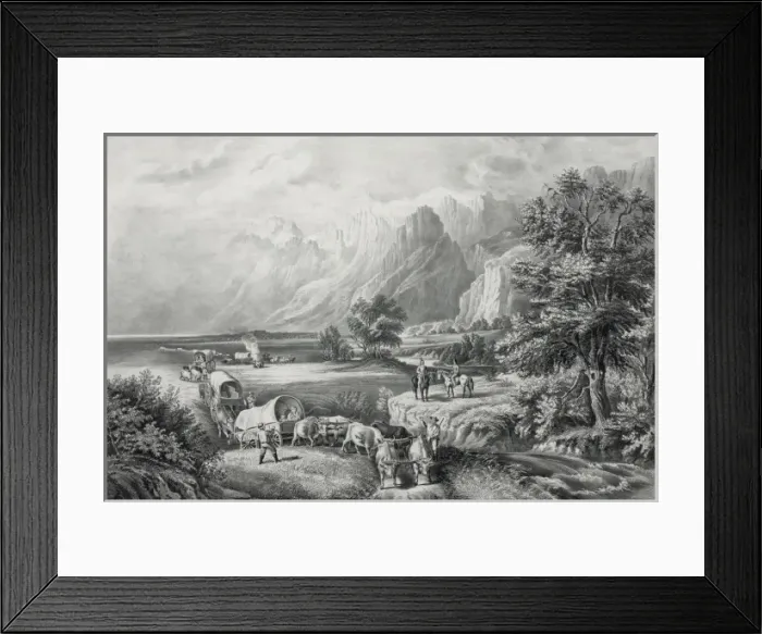 Framed Print : The Rocky Mountains : emigrants crossing the plains Framed Print : The Rocky Mountains : emigrants crossing the plains