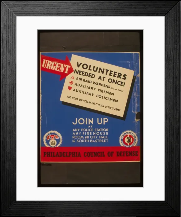 Framed Print : Urgent - volunteers needed at once! Join up at any police st Framed Print : Urgent - volunteers needed at once! Join up at any police st