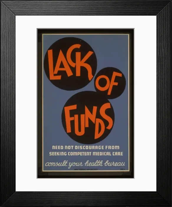 Framed Print : Lack of funds need not discourage from seeking competent med