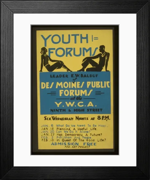 Framed Print : Youth forums Leader EW Balduf of Des Moines Public Forums Framed Print : Youth forums Leader EW Balduf of Des Moines Public Forums