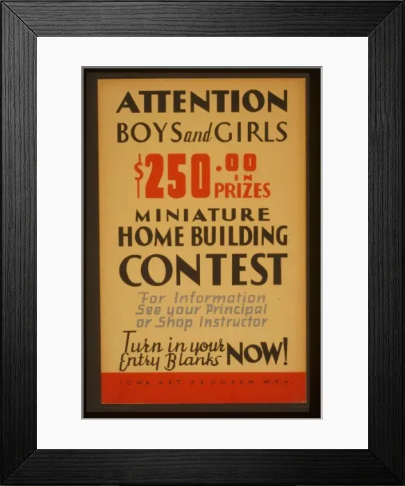 Framed Print : Attention boys and girls - $250. 00 in prizes - miniature hom Framed Print : Attention boys and girls - $250. 00 in prizes - miniature hom