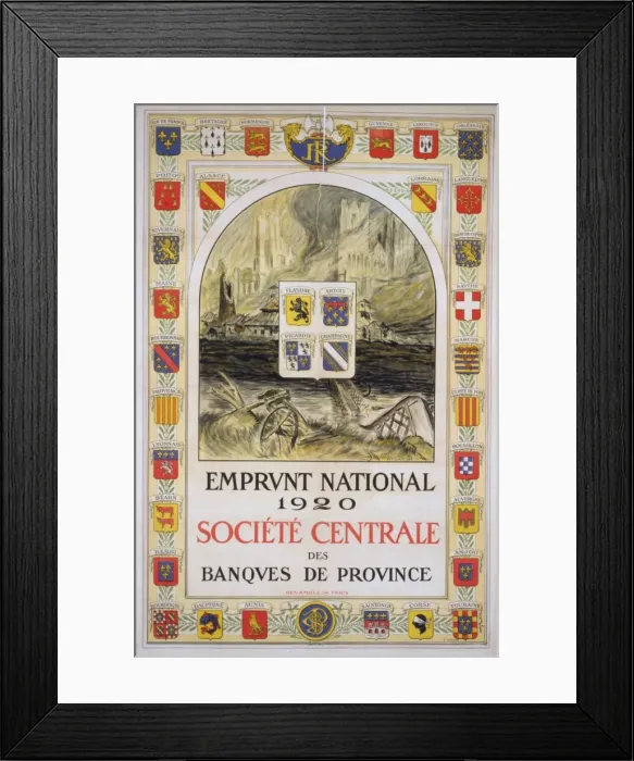 Framed Print : Emprunt National 1920. Societe Centrale des Banques de Provi Framed Print : Emprunt National 1920. Societe Centrale des Banques de Provi