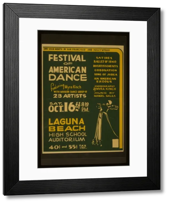 Framed Print : Festival of American dance featuring Myra Kinch with modern Framed Print : Festival of American dance featuring Myra Kinch with modern
