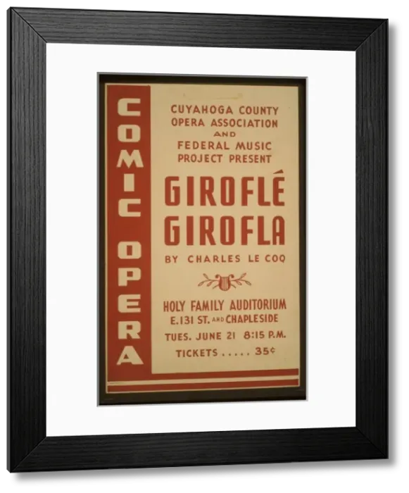 Framed Print : Cuyahoga County Opera Association and Federal Music Project Framed Print : Cuyahoga County Opera Association and Federal Music Project