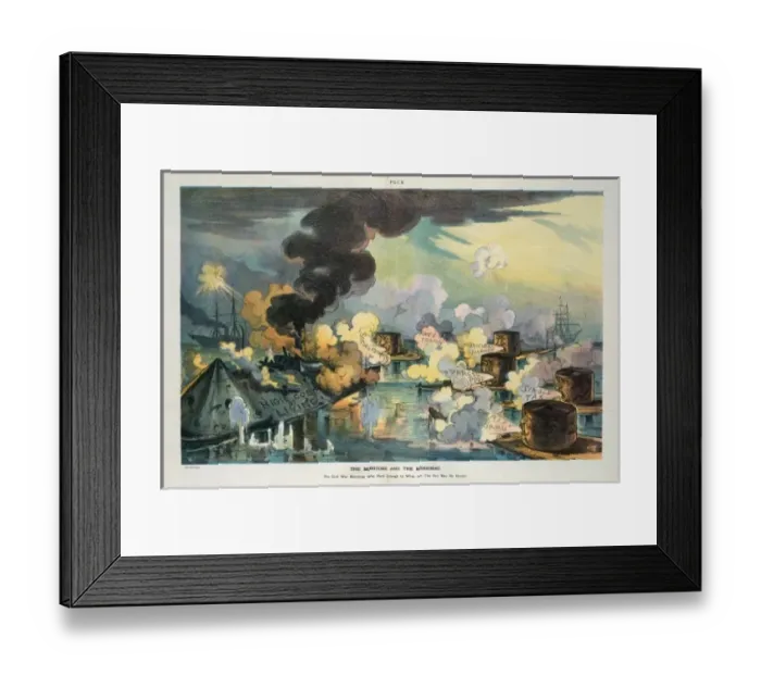 Framed Print : The monitors and the Merrimac Framed Print : The monitors and the Merrimac