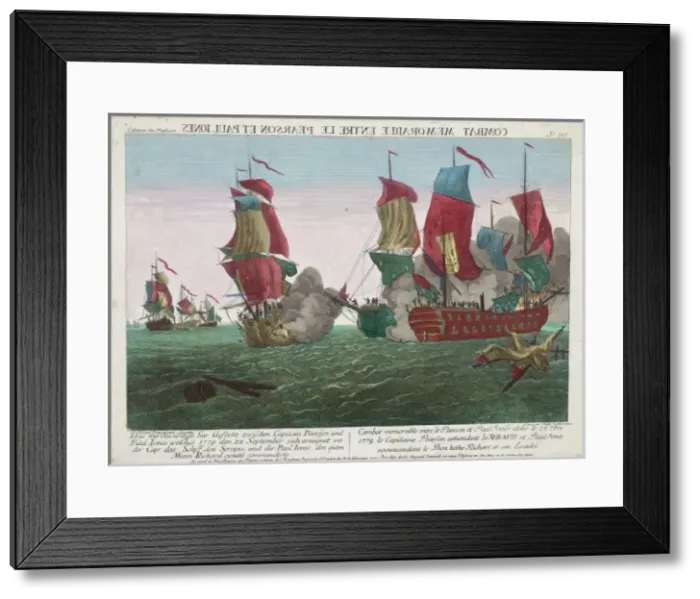 Framed Print : Combat memorable entre le Pearson et Paul Jones Framed Print : Combat memorable entre le Pearson et Paul Jones