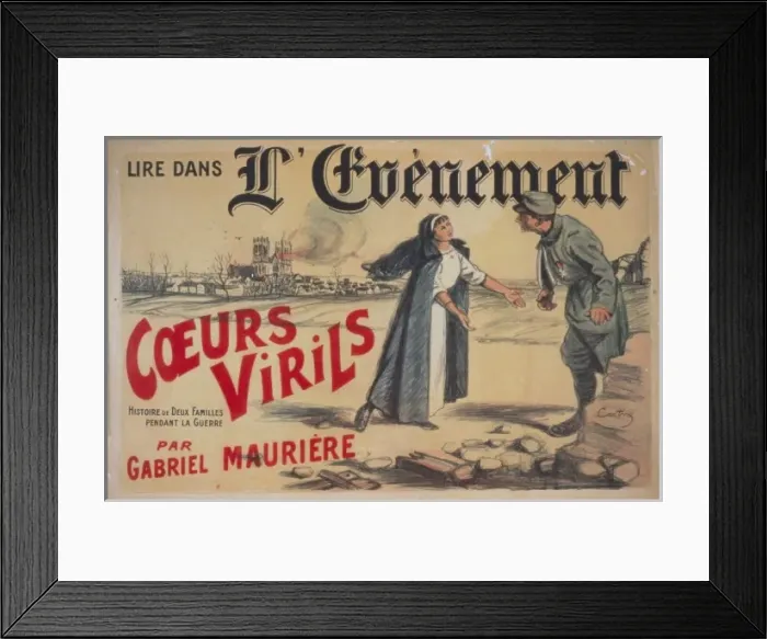 Framed Print : Lire dans L Evenement. Coeurs virils... par Gabriel Mauri Framed Print : Lire dans L Evenement. Coeurs virils... par Gabriel Mauri