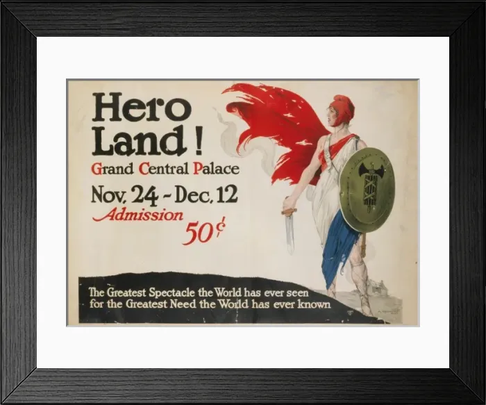 Framed Print : Hero land! Grand Central Palace, Nov. 24 - Dec. 12. Admissio Framed Print : Hero land! Grand Central Palace, Nov. 24 - Dec. 12. Admissio