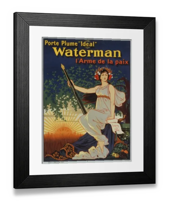 Framed Print : Porte plume Ideal Waterman l arme de la paix