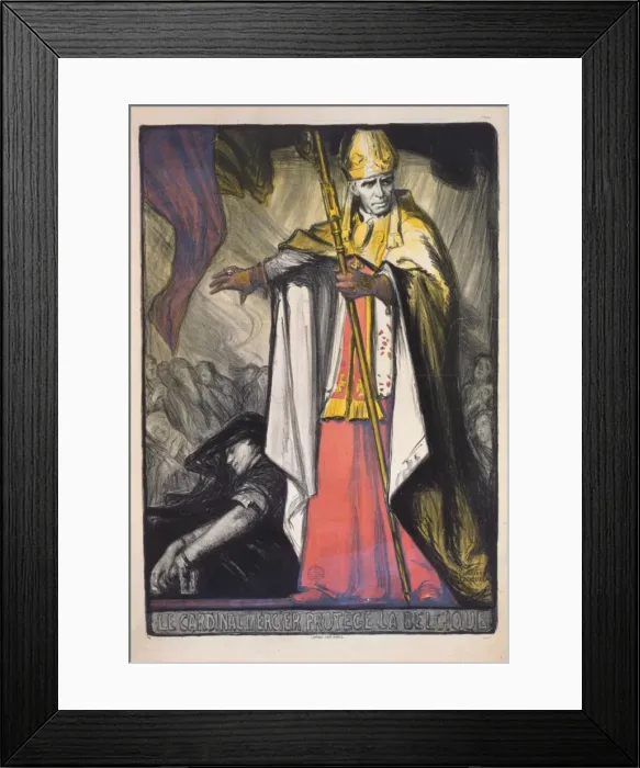 Framed Print : Le Cardinal Mercier protege la Belgique Framed Print : Le Cardinal Mercier protege la Belgique