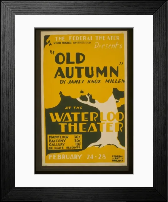 Framed Print : The Federal Theater presents Old autumn by James Knox Millen Framed Print : The Federal Theater presents Old autumn by James Knox Millen