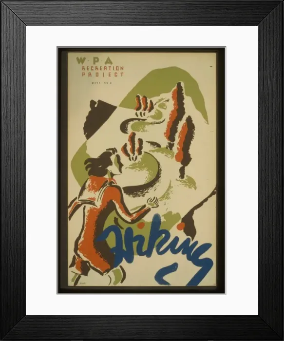 Framed Print : Hiking WPA recreation project - Dist. no. 2 Framed Print : Hiking WPA recreation project - Dist. no. 2
