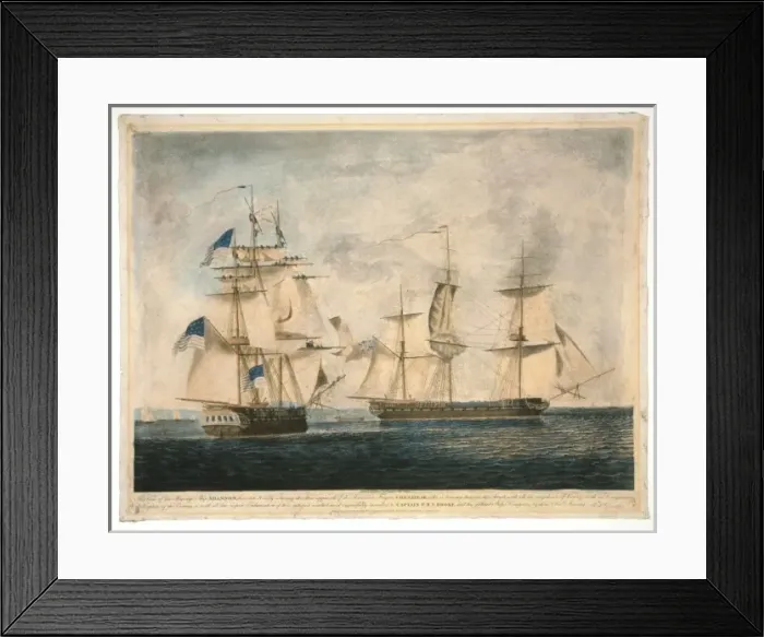 Framed Print : This view of his majestys ship Shannon... waiting the clo Framed Print : This view of his majestys ship Shannon... waiting the clo