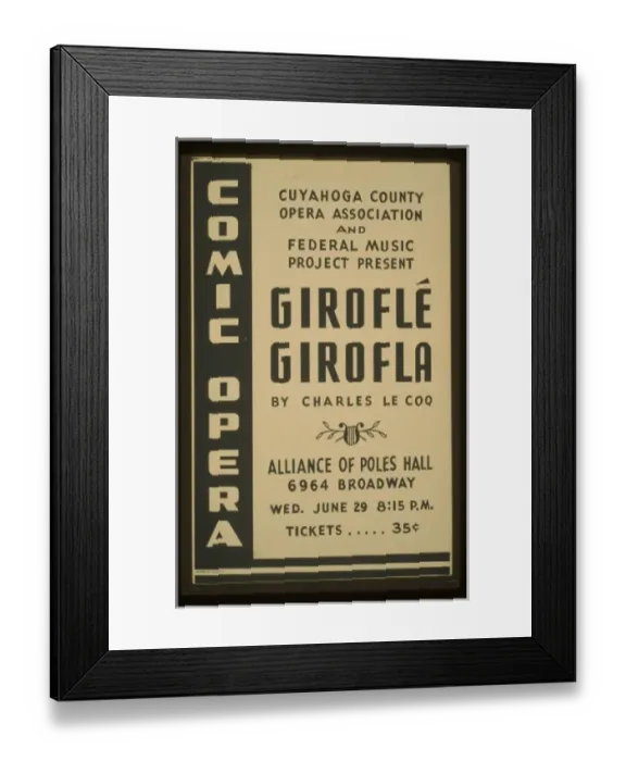 Framed Print : Cuyahoga County Opera Association and Federal Music Project Framed Print : Cuyahoga County Opera Association and Federal Music Project