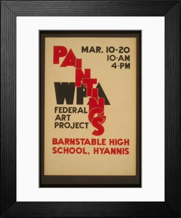 Framed Print : WPA Federal Art Project paintings, Barnstable High School, H Framed Print : WPA Federal Art Project paintings, Barnstable High School, H