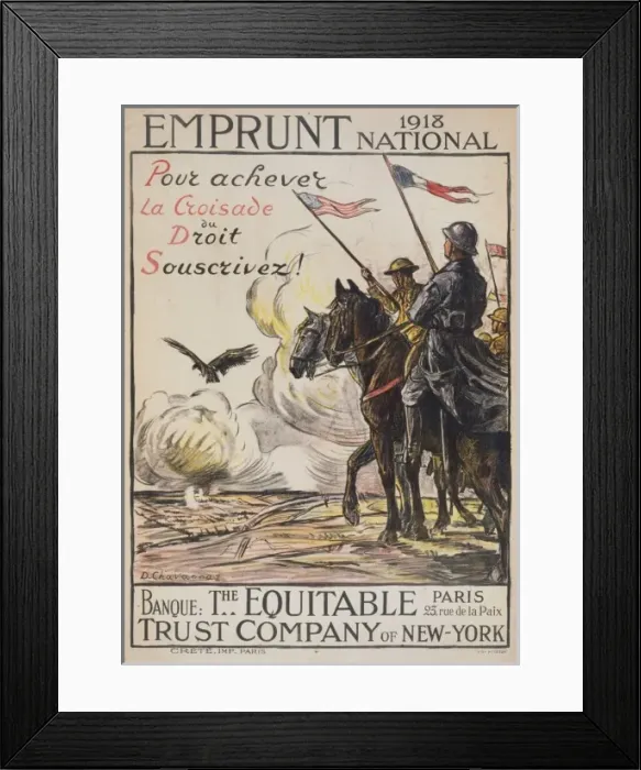 Framed Print : Emprunt National 1918. Pour achever la croisade du droit sou