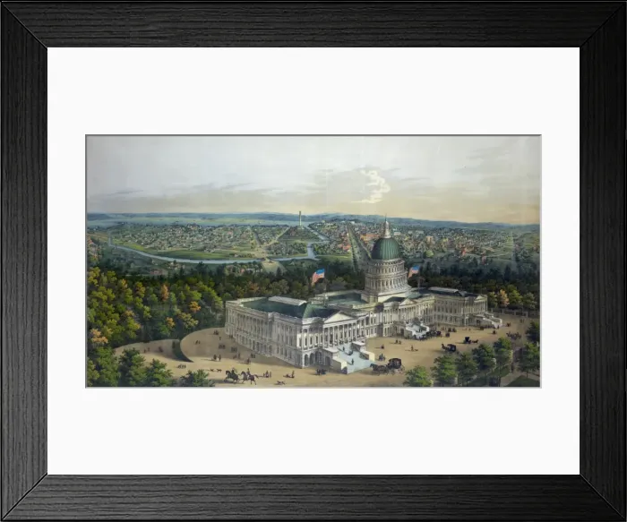 Framed Print : Panoramic view of Washington City from the new dome of the C Framed Print : Panoramic view of Washington City from the new dome of the C