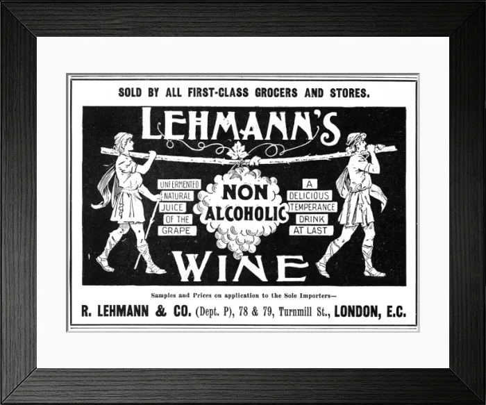 Framed Print : Lehmanns Wine advertisement Framed Print : Lehmanns Wine advertisement