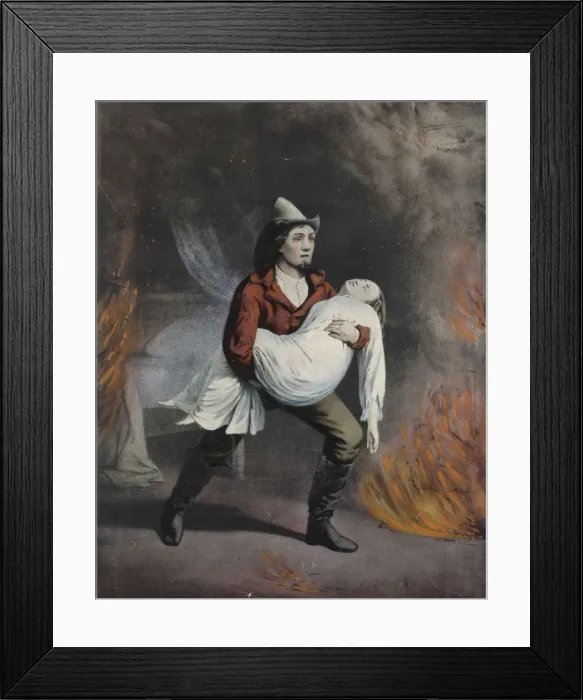 Framed Print : The American fireman: prompt to the rescue Framed Print : The American fireman: prompt to the rescue