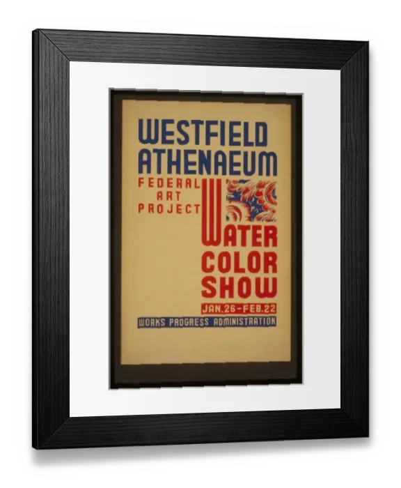 Framed Print : Westfield Athenaeum - Federal Art Project water color show Framed Print : Westfield Athenaeum - Federal Art Project water color show