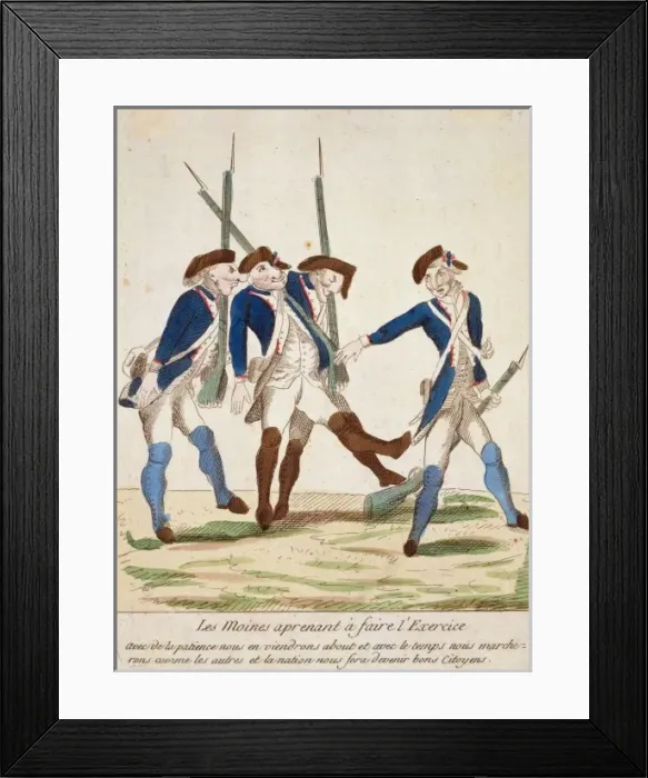 Framed Print : Les moines aprenant e faire l exercise Framed Print : Les moines aprenant e faire l exercise