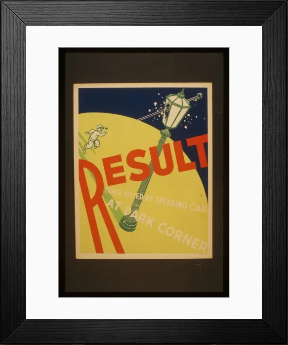 Framed Print : Result Three killed by speeding car at dark corner Framed Print : Result Three killed by speeding car at dark corner