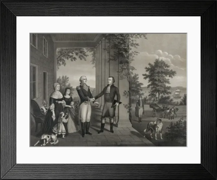 Framed Print : Genl. Lafayettes departure from Mount Vernon 1784 Framed Print : Genl. Lafayettes departure from Mount Vernon 1784