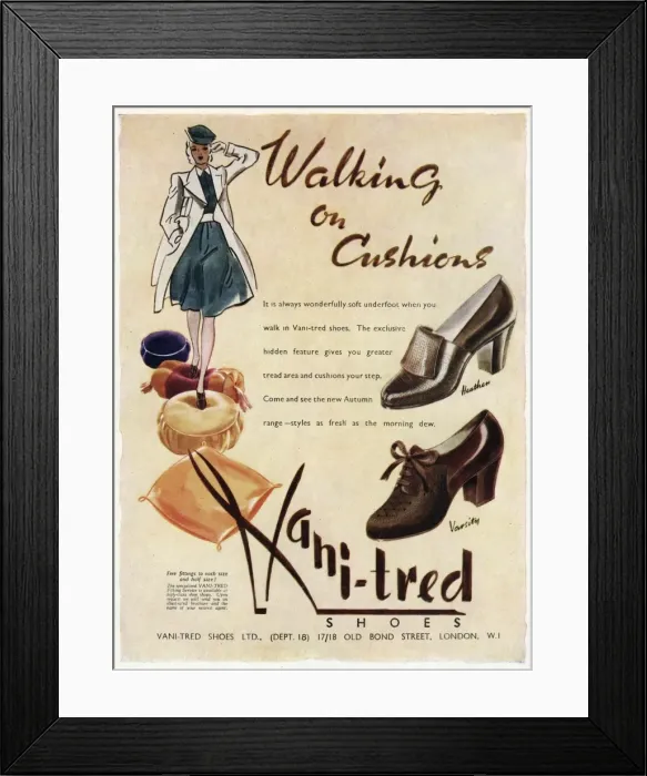 Framed Print : Advert for Vani-tred shoes 1941 Framed Print : Advert for Vani-tred shoes 1941