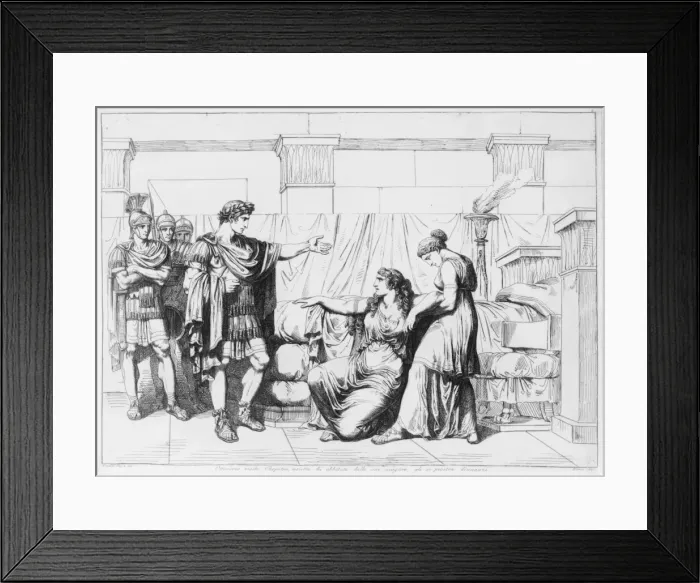 Framed Print : Ottaviano visita Cleopatra, mentre lei abbatuta dalle sue sc Framed Print : Ottaviano visita Cleopatra, mentre lei abbatuta dalle sue sc