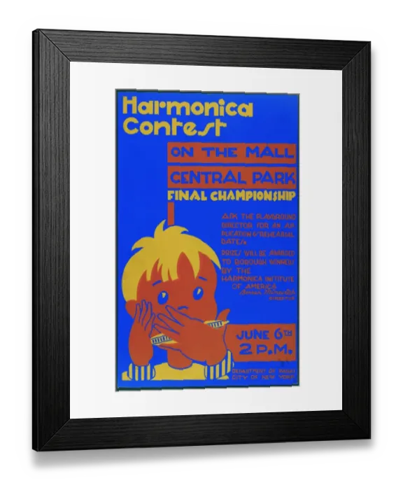 Framed Print : Harmonica contest on the mall, Central Park Final championsh Framed Print : Harmonica contest on the mall, Central Park Final championsh