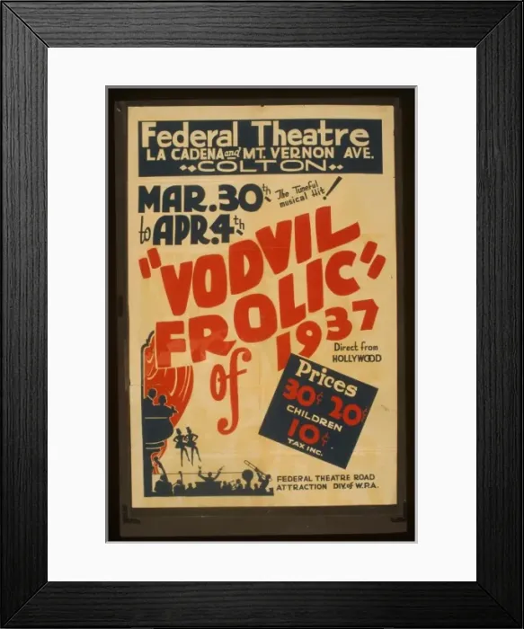 Framed Print : The tuneful musical hit! Vodvil frolic of 1937 - direct from Framed Print : The tuneful musical hit! Vodvil frolic of 1937 - direct from