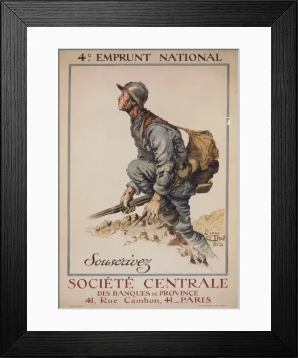 Framed Print : 4e Emprunt National: Souscrivez. Societe Centrale des Banque Framed Print : 4e Emprunt National: Souscrivez. Societe Centrale des Banque