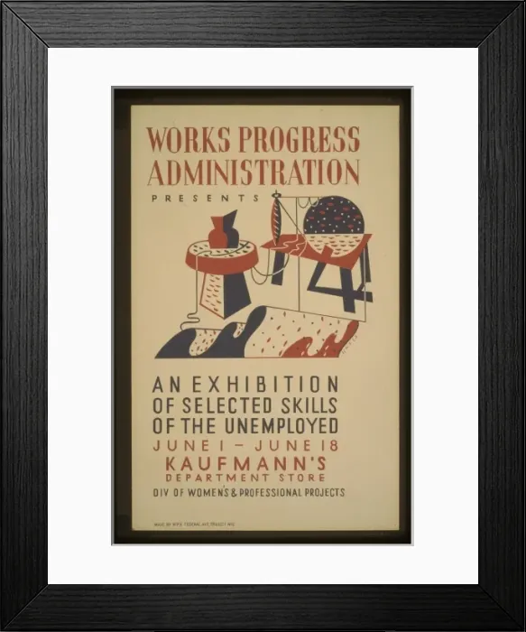 Framed Print : Works Progress Administration presents an exhibition of sele Framed Print : Works Progress Administration presents an exhibition of sele