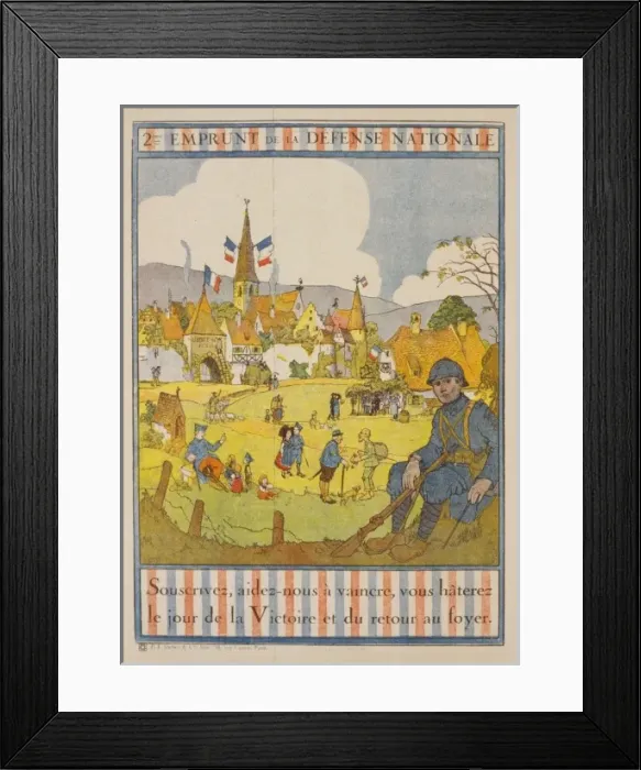 Framed Print : 2eme Emprunt de la Defense Nationale. Souscrivez, aidez-nous Framed Print : 2eme Emprunt de la Defense Nationale. Souscrivez, aidez-nous
