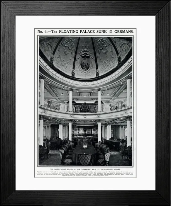 Framed Print : Dining saloon of the Lusitania Framed Print : Dining saloon of the Lusitania