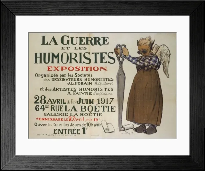 Framed Print : La guerre et les humoristes. Exposition Framed Print : La guerre et les humoristes. Exposition