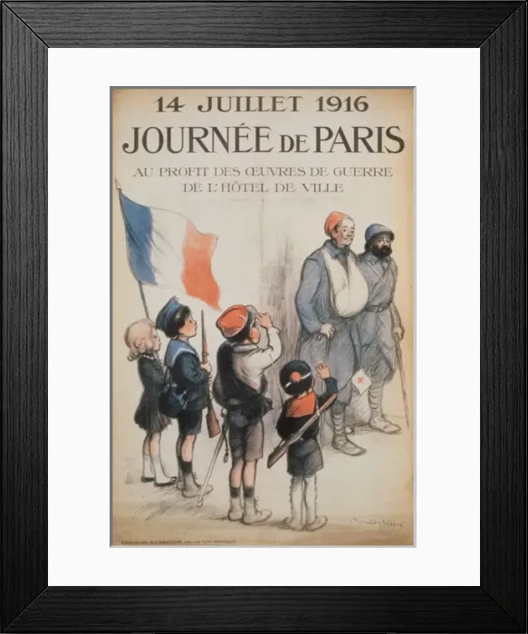 Framed Print : Journee de Paris. 14 Juillet 1916. Au profit des oeuvres de Framed Print : Journee de Paris. 14 Juillet 1916. Au profit des oeuvres de