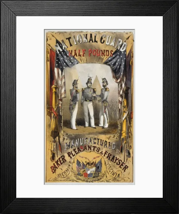 Framed Print : National Guard half pounds. Manufactured by Baker Pleasants Framed Print : National Guard half pounds. Manufactured by Baker Pleasants