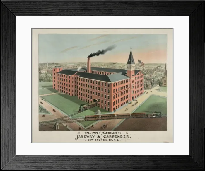 Framed Print : Wall paper manufactory of Janeway & Carpender, New Brunswick Framed Print : Wall paper manufactory of Janeway & Carpender, New Brunswick