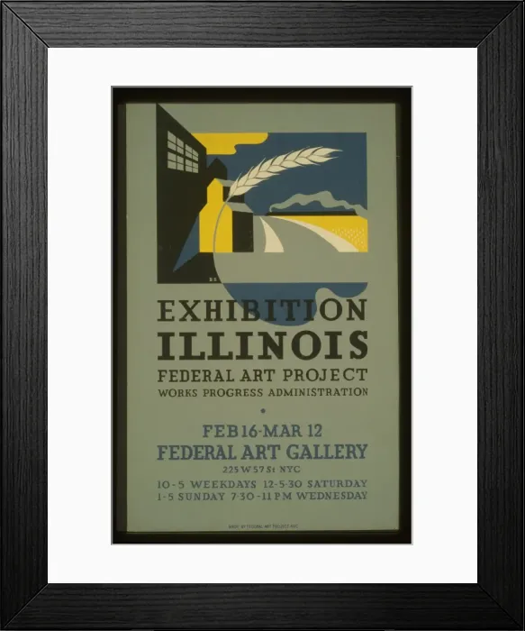 Framed Print : Exhibition Illinois Federal Art Project Works Progress Admin Framed Print : Exhibition Illinois Federal Art Project Works Progress Admin