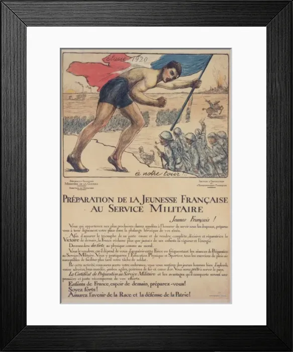 Framed Print : Preparation de la jeunesse francaise au service militaire Framed Print : Preparation de la jeunesse francaise au service militaire