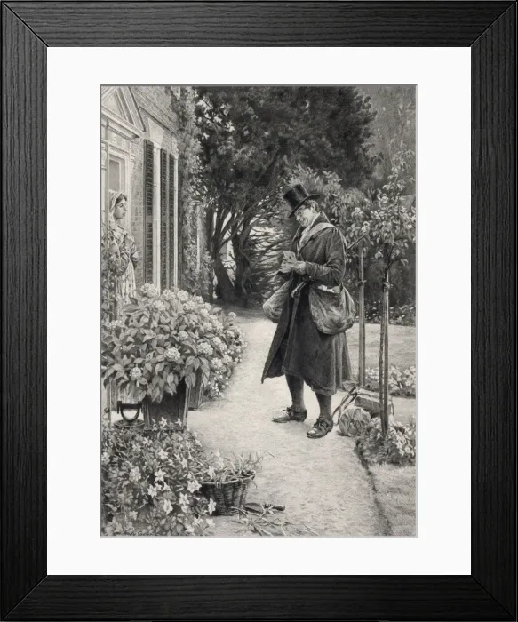 Framed Print : The postman. ( Twixt hope and fear) Framed Print : The postman. ( Twixt hope and fear)