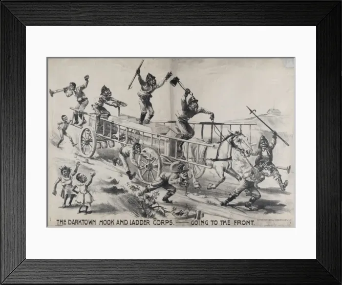 Framed Print : Darktown hook and ladder corps-going to the front Framed Print : Darktown hook and ladder corps-going to the front