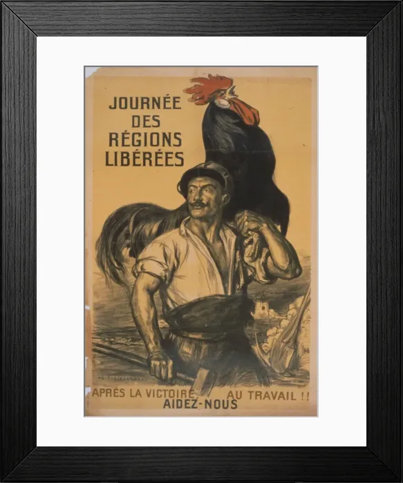 Framed Print : Journee des Regions Liberees. Apres la victoire, au travail Framed Print : Journee des Regions Liberees. Apres la victoire, au travail