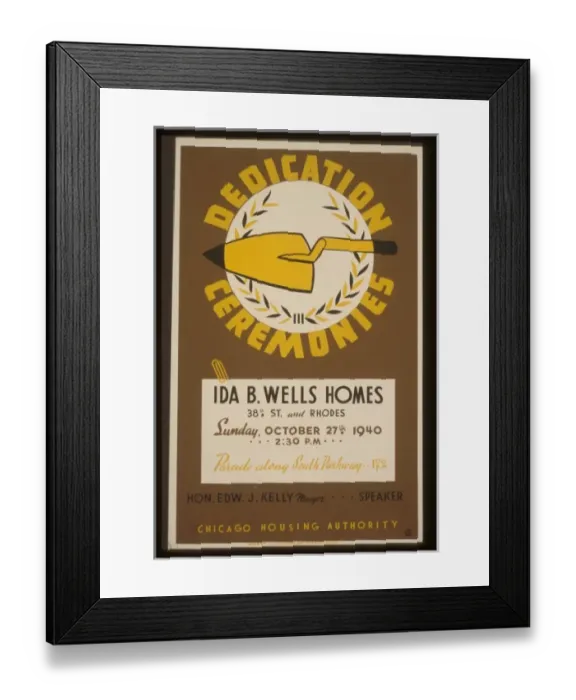 Framed Print : Dedication ceremonies - Ida B. Wells Homes... parade along Framed Print : Dedication ceremonies - Ida B. Wells Homes... parade along