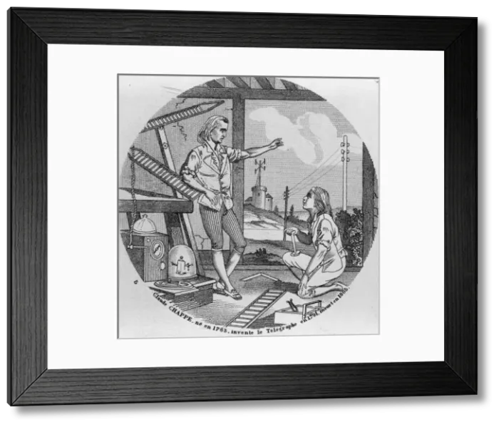 Framed Print : Claude Chappe ne en 1765, invente le telegraphe en 1791, meu Framed Print : Claude Chappe ne en 1765, invente le telegraphe en 1791, meu