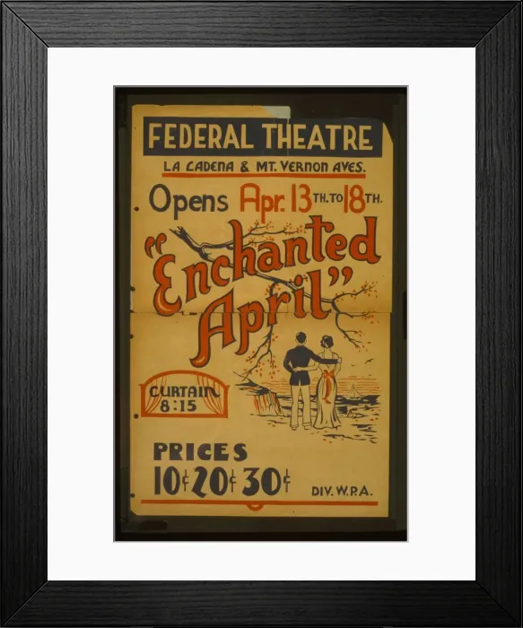 Framed Print : Enchanted April opens Apr. 13th to 18th, Federal Theatre, La Framed Print : Enchanted April opens Apr. 13th to 18th, Federal Theatre, La