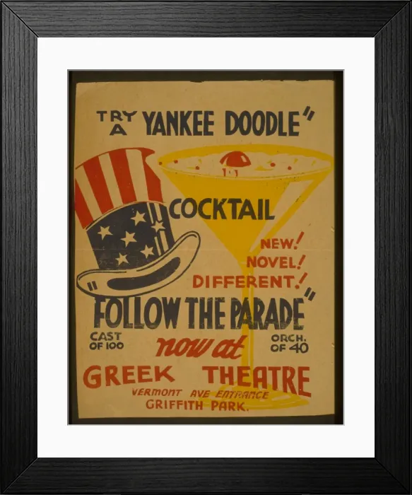 Framed Print : Try a Yankee Doodle cocktail - New! Novel! Different! - Foll Framed Print : Try a Yankee Doodle cocktail - New! Novel! Different! - Foll