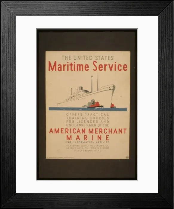 Framed Print : The United States Maritime Service offers practical training Framed Print : The United States Maritime Service offers practical training